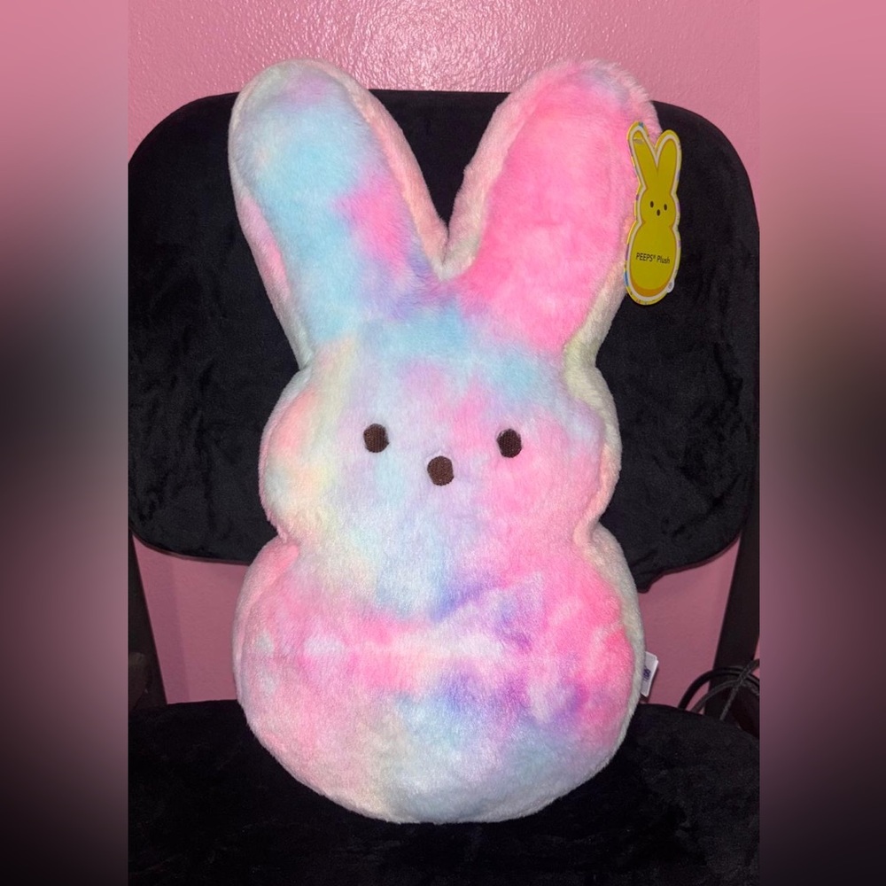 17” Peeps Bunny Rabbit Jumbo Rainbow Tie-Dye Plush NWT
